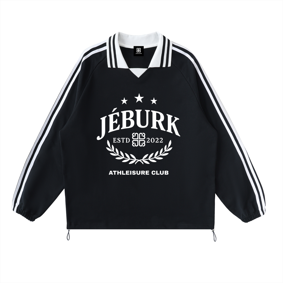 Striped Lapel Collar Sweatshirt