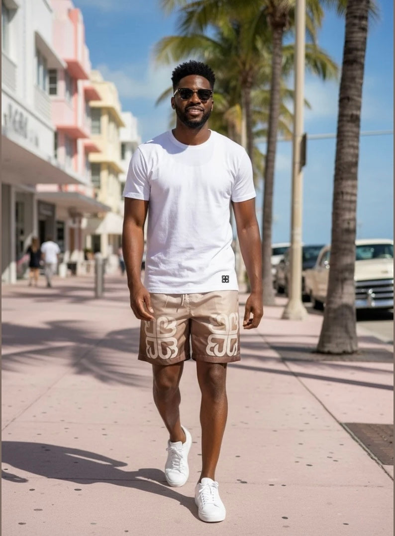 Monogram Mocha Fade Windbreaker Shorts