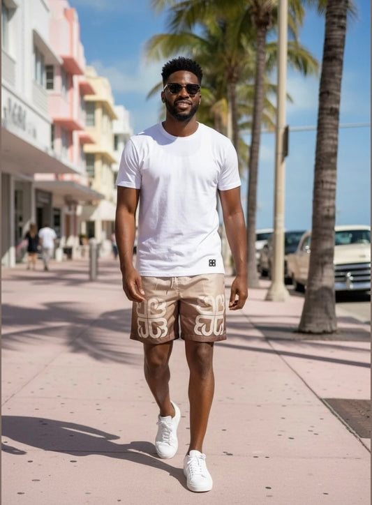 Monogram Mocha Fade Windbreaker Shorts