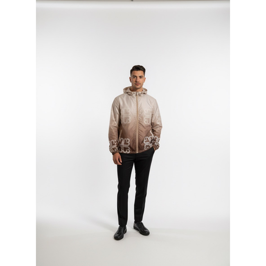 Monogram Mocha Fade Windbreaker Jacket