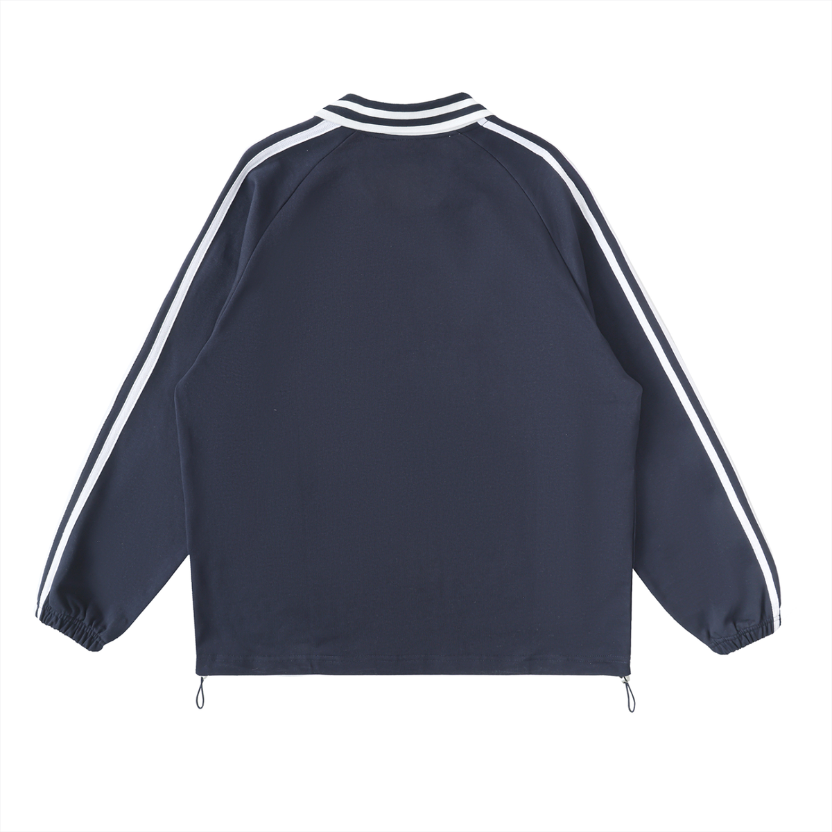 Striped Lapel Collar Sweatshirt