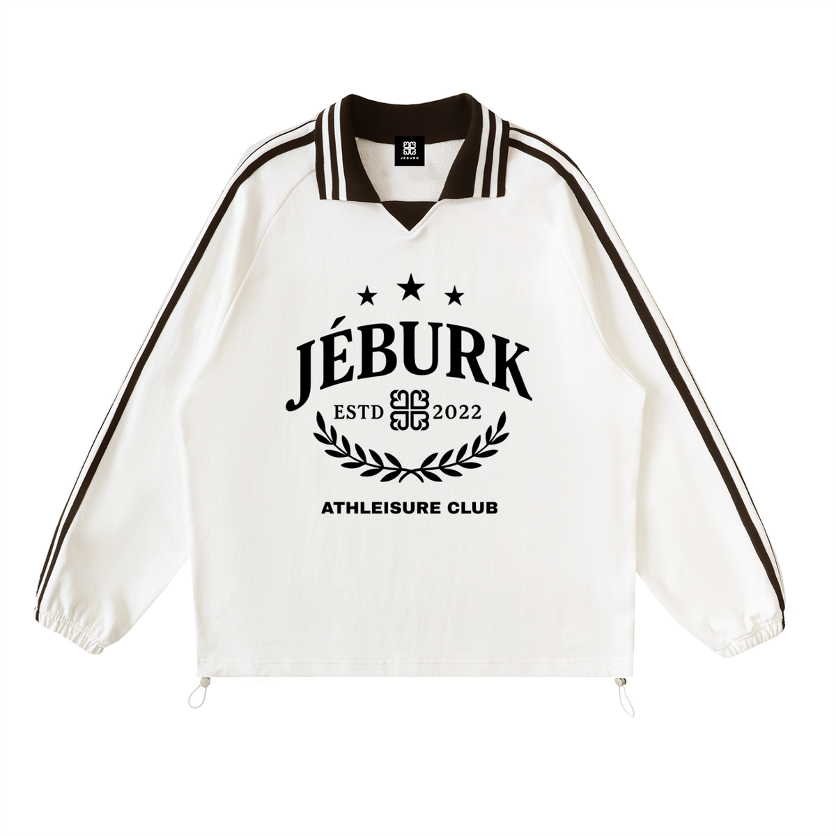 Striped Lapel Collar Sweatshirt